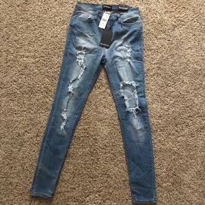 High waisted skinny jeans